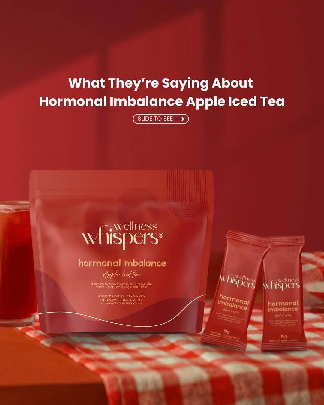 Wellness Whispers Apple Iced Tea powdered drink natural iced tea taste