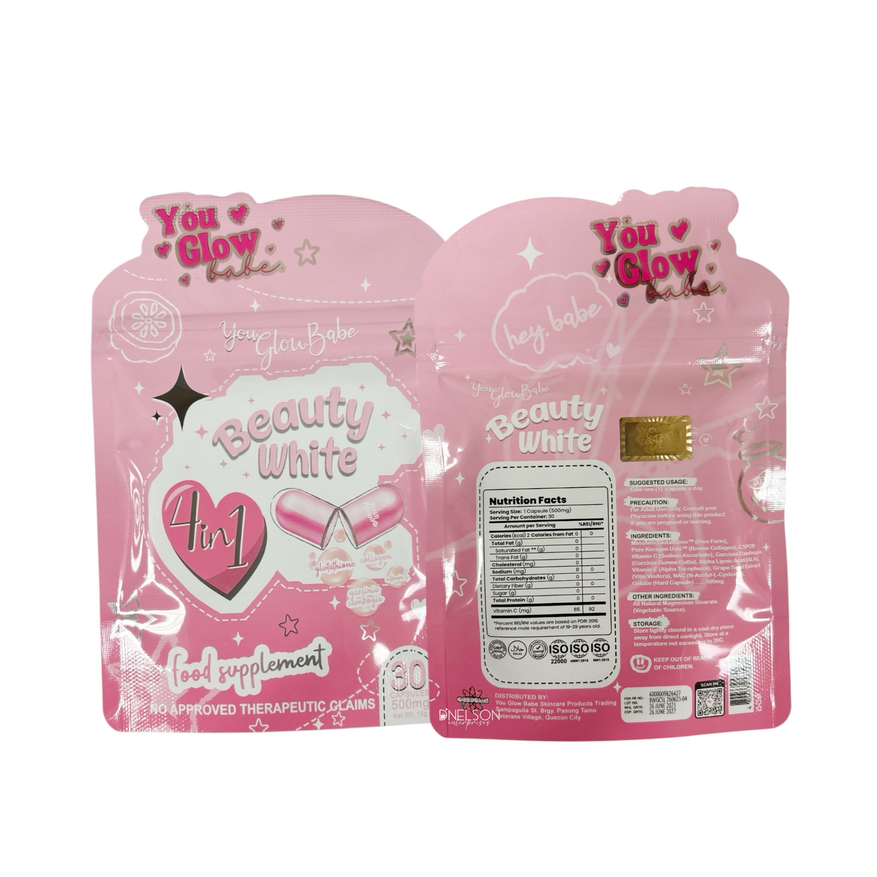 You Glow Babe BEAUTY WHITE 4 in 1 Glutathione & Shape Up Shepu