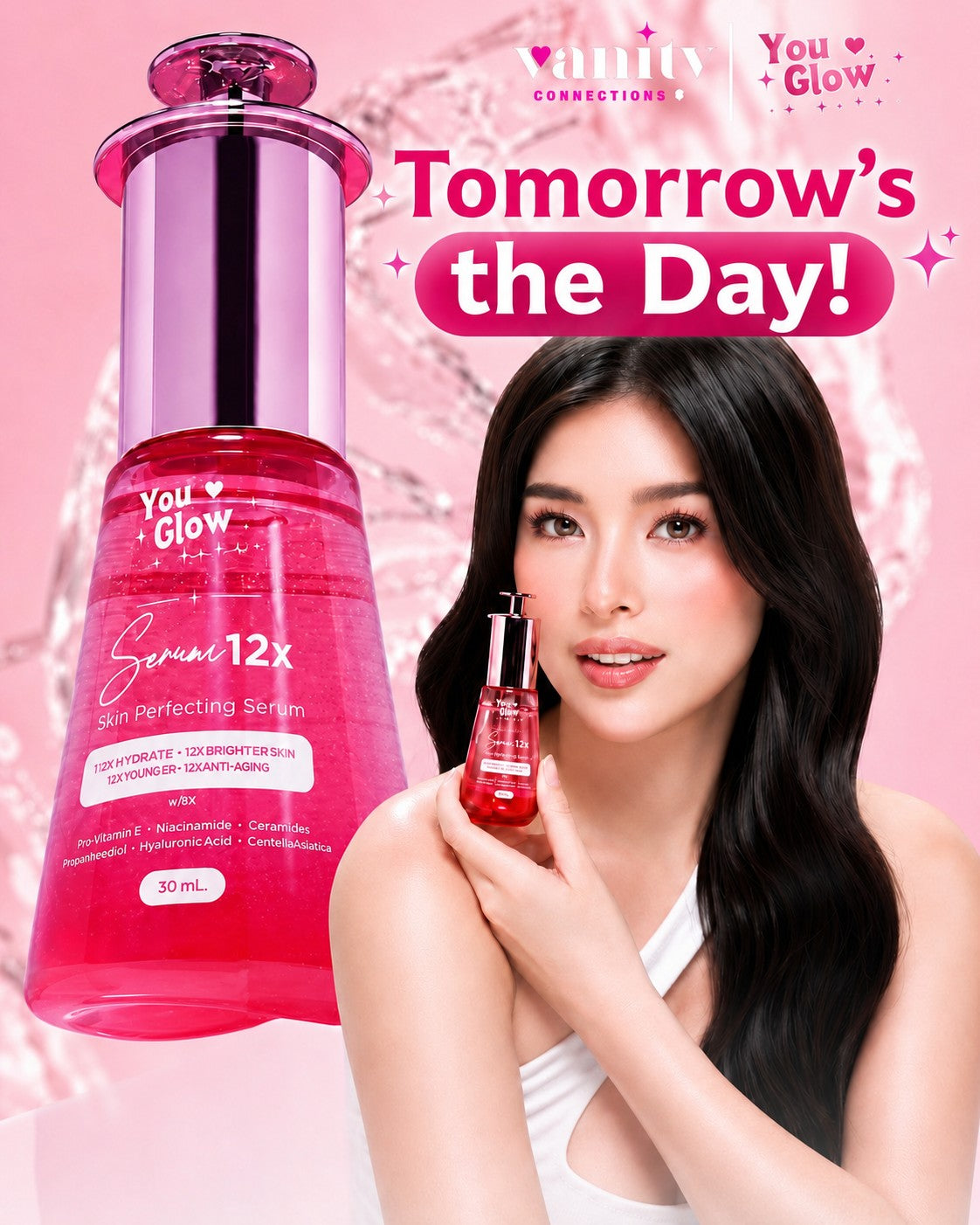 You Glow Babe Serum 12X Skin Perfecting Serum 30mL with Niacinamide for daily facial care.