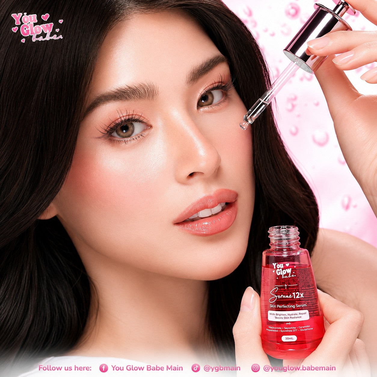 You Glow Babe Serum 12X Skin Perfecting Serum 30mL enriched with Niacinamide and Ceramides for everyday skincare.