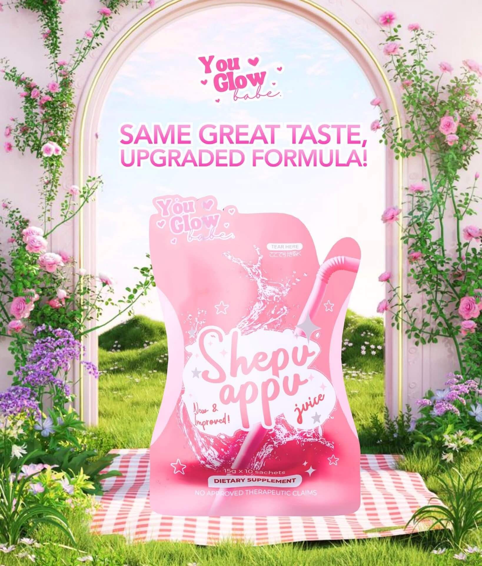 YOU GLOW BABE Shepu Appu Juice Mixed Berries new packaging probiotic and vitamin enriched formula
