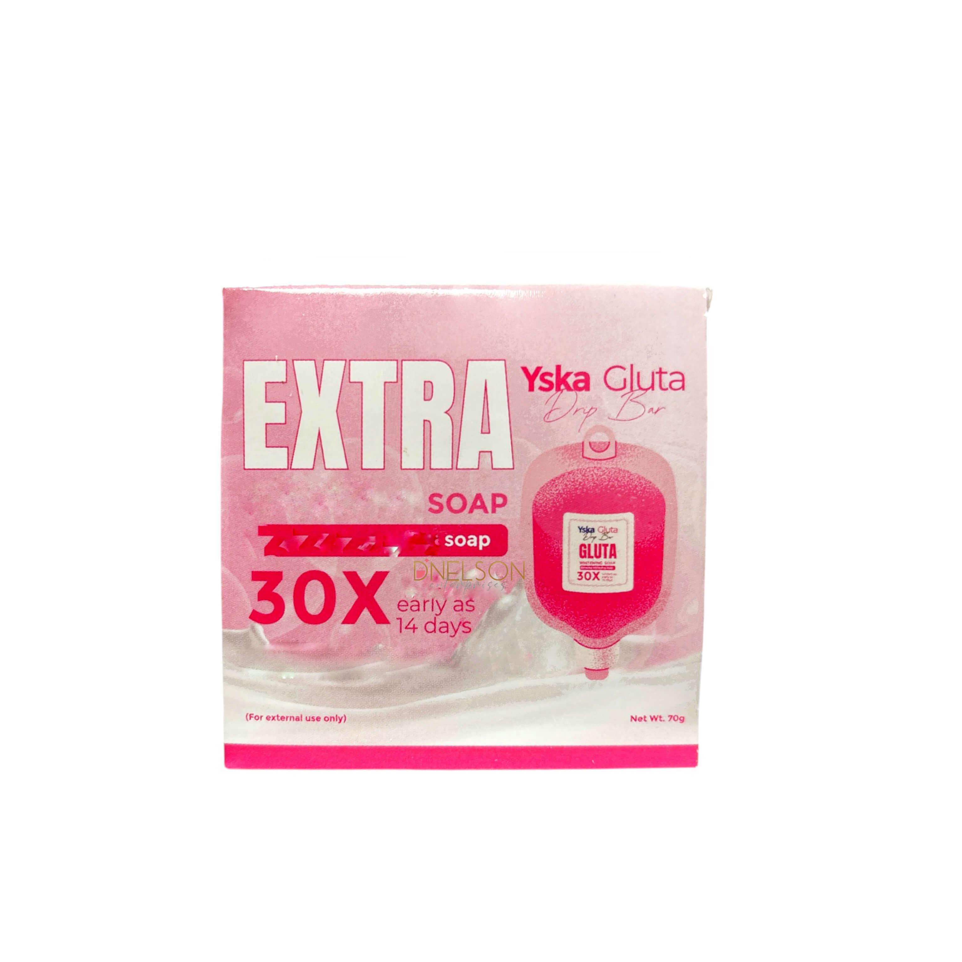 Yska Gluta Drip Bar Radiance Soap exfoliating and moisture-boosting cleansing bar enriched with Glutathione, Kojic Acid, and Niacinamide for a smoother, clearer feel.