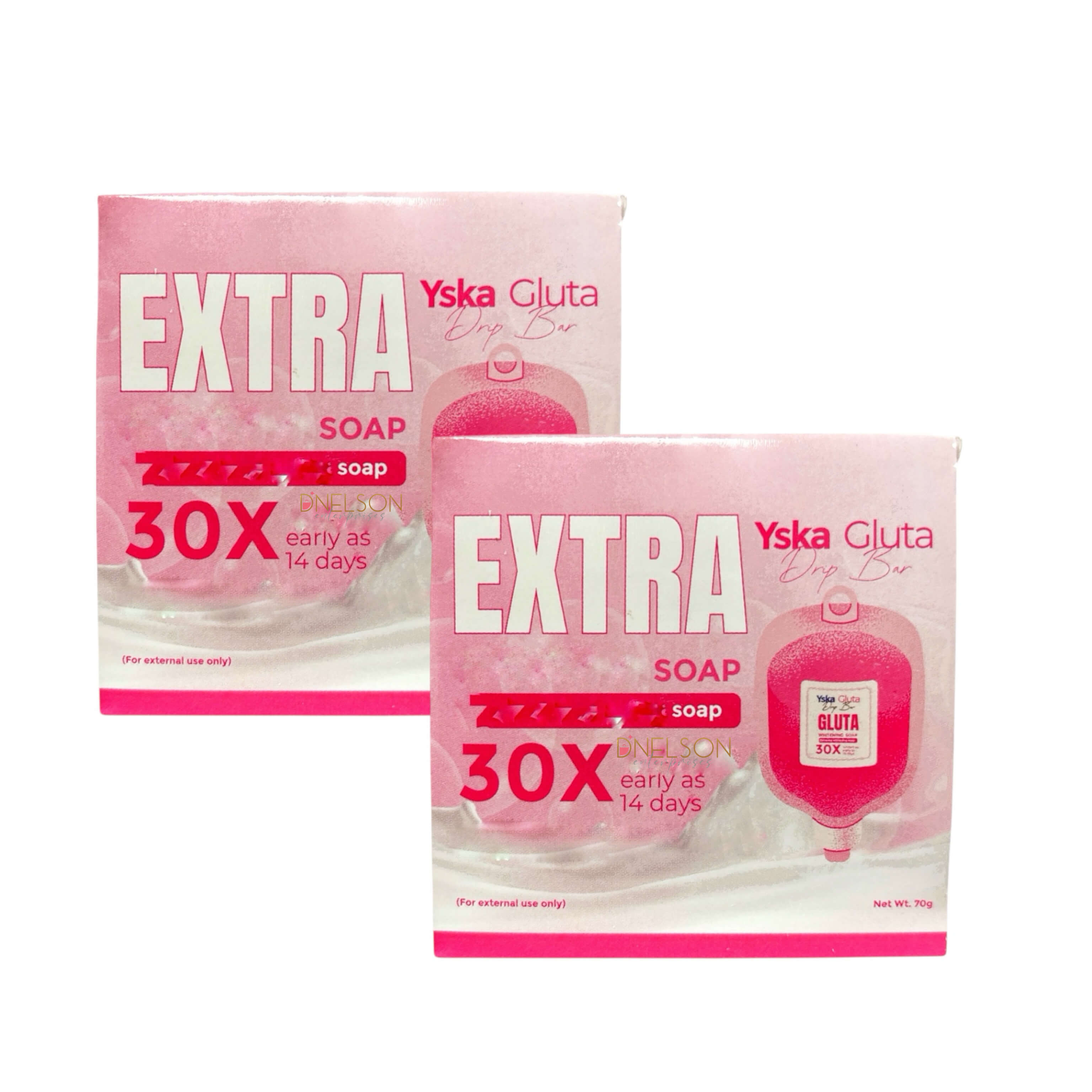 2 Bars Yska Gluta Drip Bar Radiance Soap – Exfoliating & Moisture-Boosting Cleansing Bar with Glutathione, Kojic Acid & Niacinamide – Helps Improve Skin Texture & Clarity – 70g