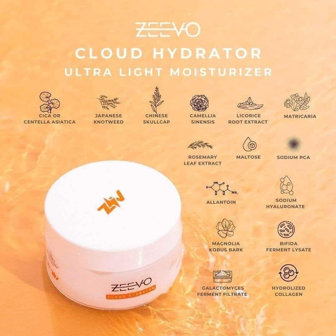 ZEEVO Cloud Hydrator Ultra Light Moisturizer with Probiotic 100g – Manufacturer information and product details.
