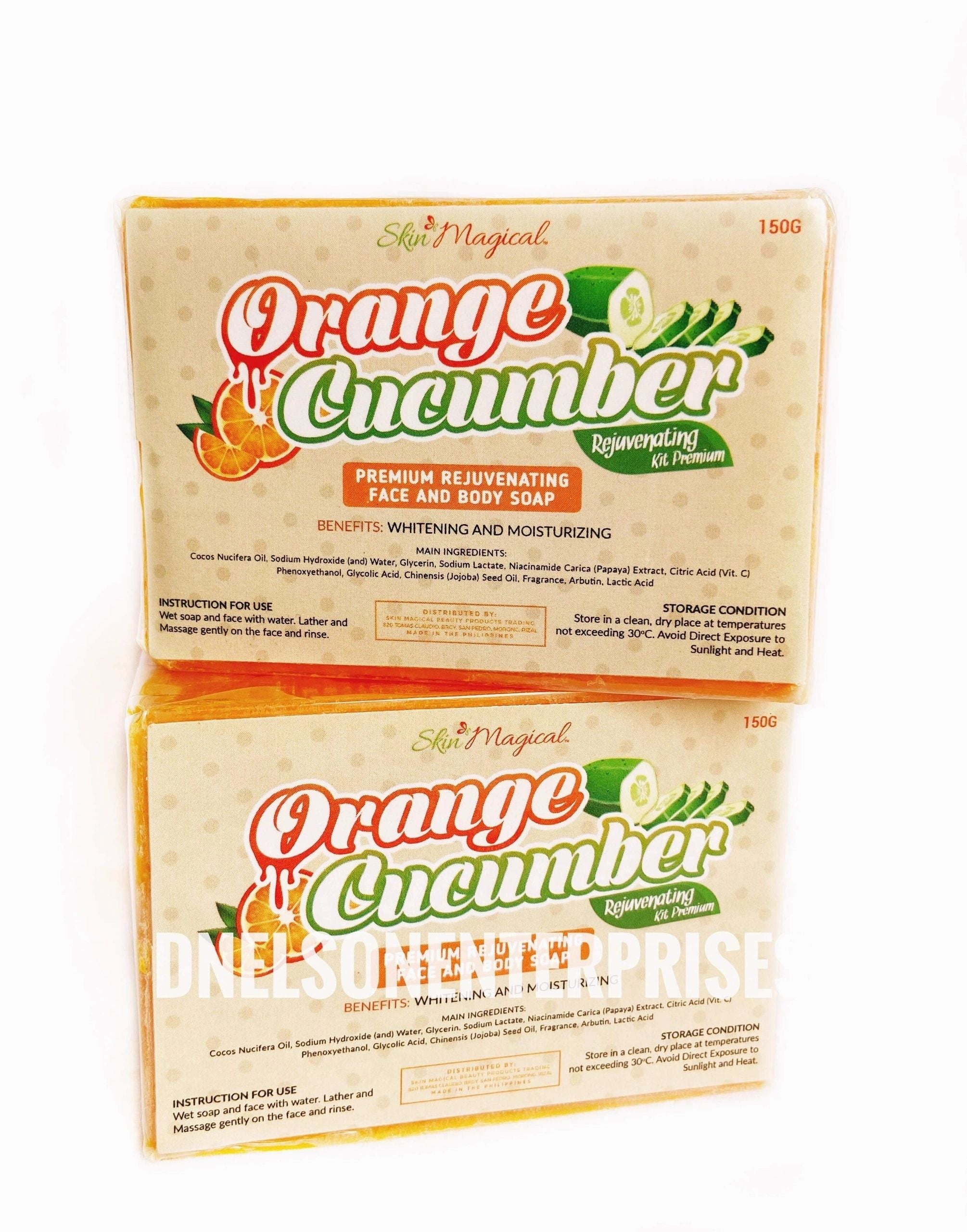 2 Bars Skin Magical Orange Cucumber Premium Rejuvenating Face & Body Soap