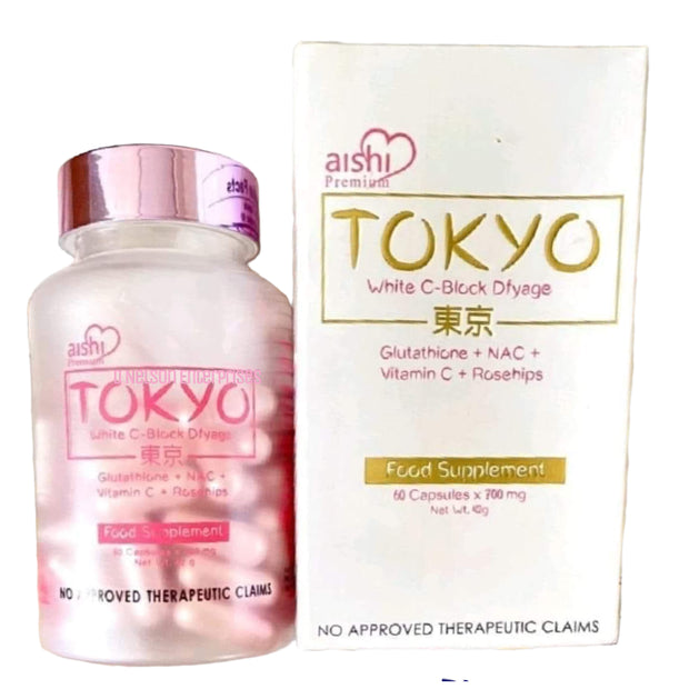 Aishi Premium Tokyo Glutathione Capsules with White C-block dyfage