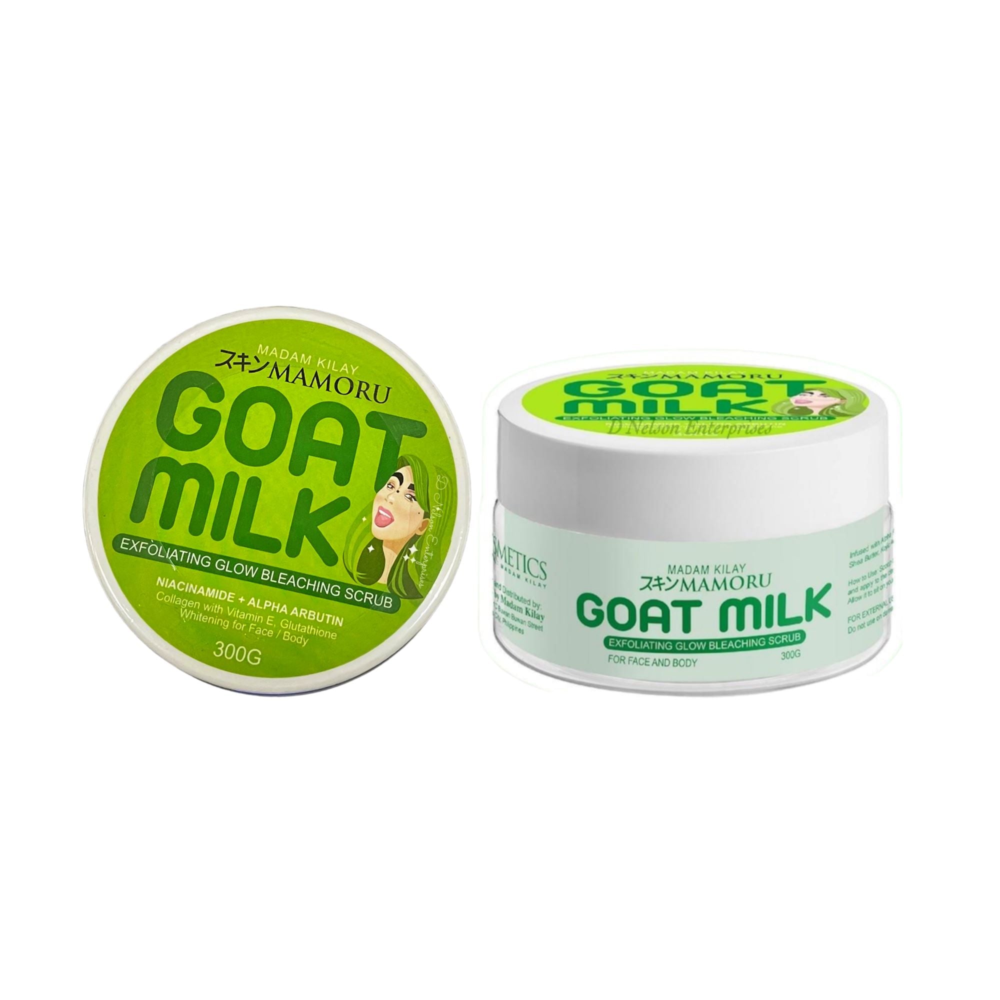 Madam Kilay MAMORU Goat MIlk Exfoliating Bleaching Scrub for face and body. Skin Whitening, made with natural ingredients.