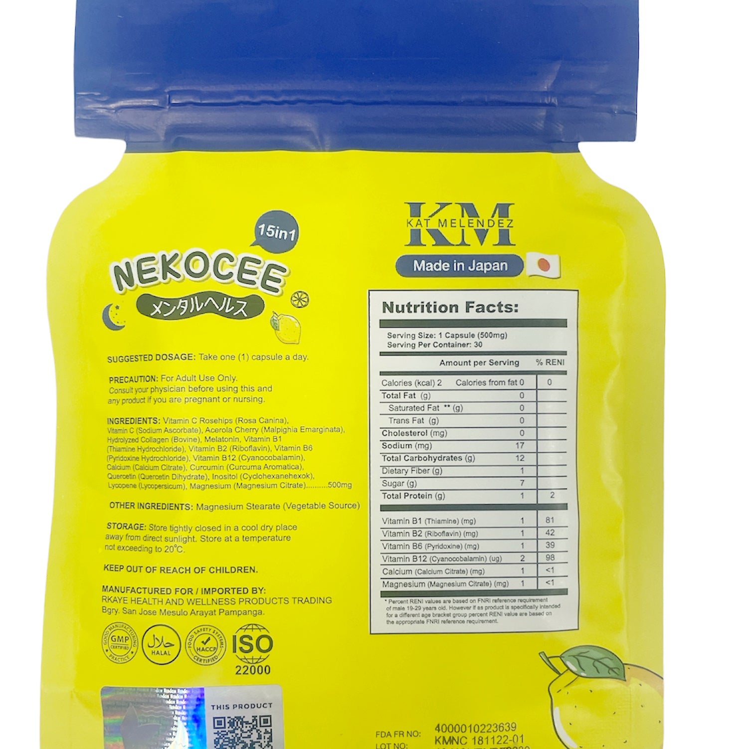 5 Sachets Nekothione 9 IN 1 By Kath Melendez - 14s