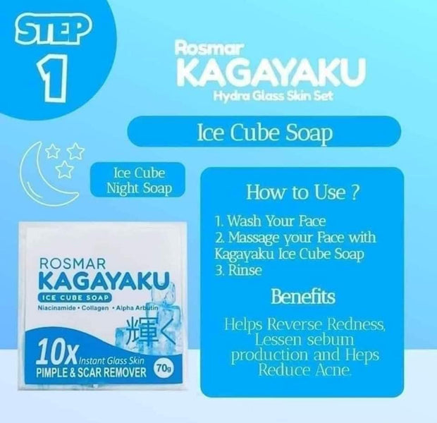 Rosmar Hydra Glass Skin Set Ice Cube soap step 1