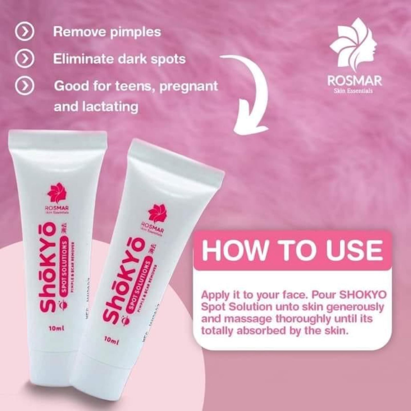 3 Pieces Rosmar SHOKYO Spot Solution Pimple & Scar Remover, 10g Each