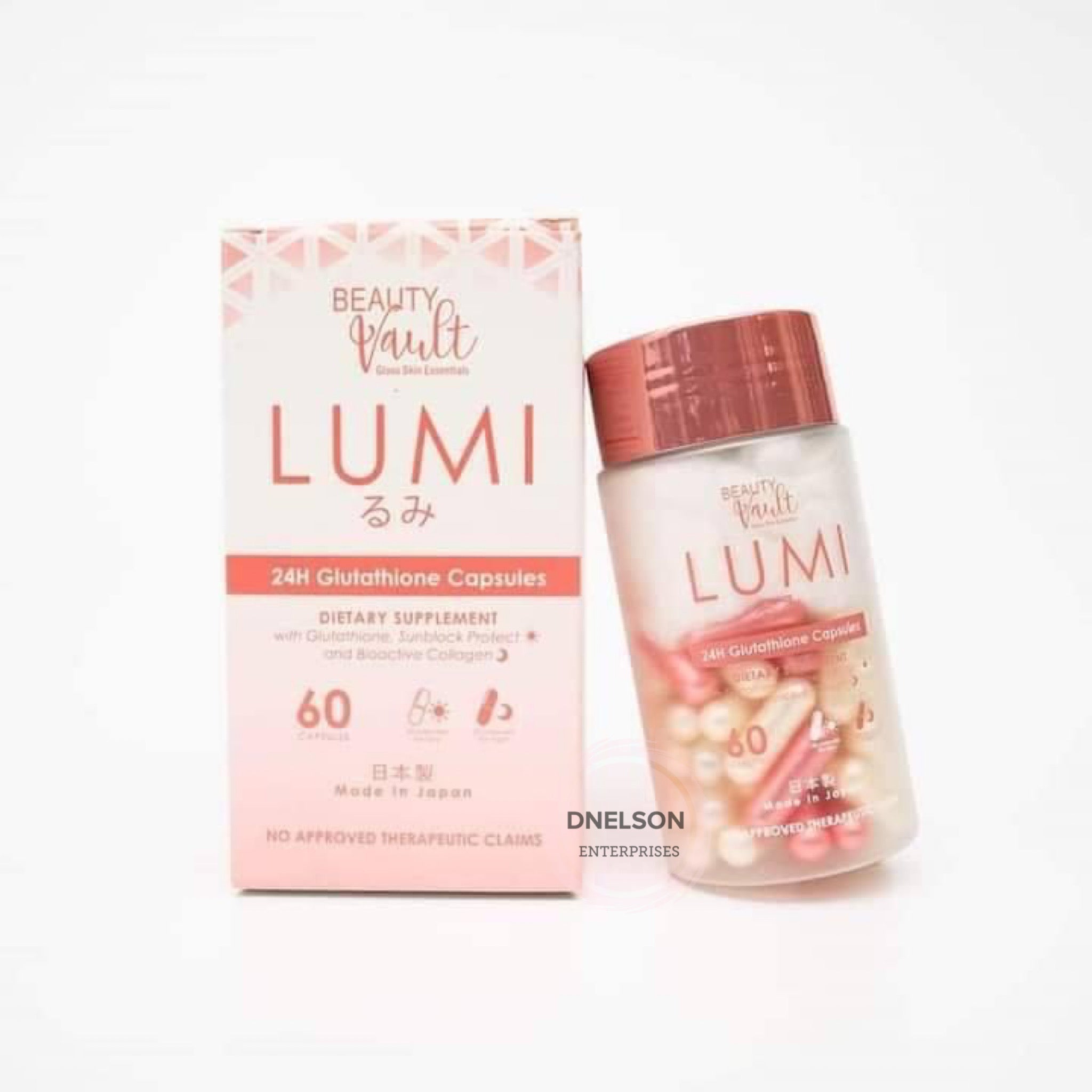 BEAUTY VAULT LUMI 24H Glutathione Capsules (60 Caps) 1 Box BEAUTY VAULT LUMI 24H Glutathione Capsules (60 Caps) 1 Box