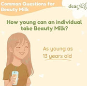 2 Packs Dear Face Beauty Milk Japanese Collagen MELON & STRAWBERRY Drink - 50,000mg Hydrolyzed Collagen