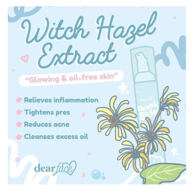 dear face drunk skin witch hazel removes excess oil