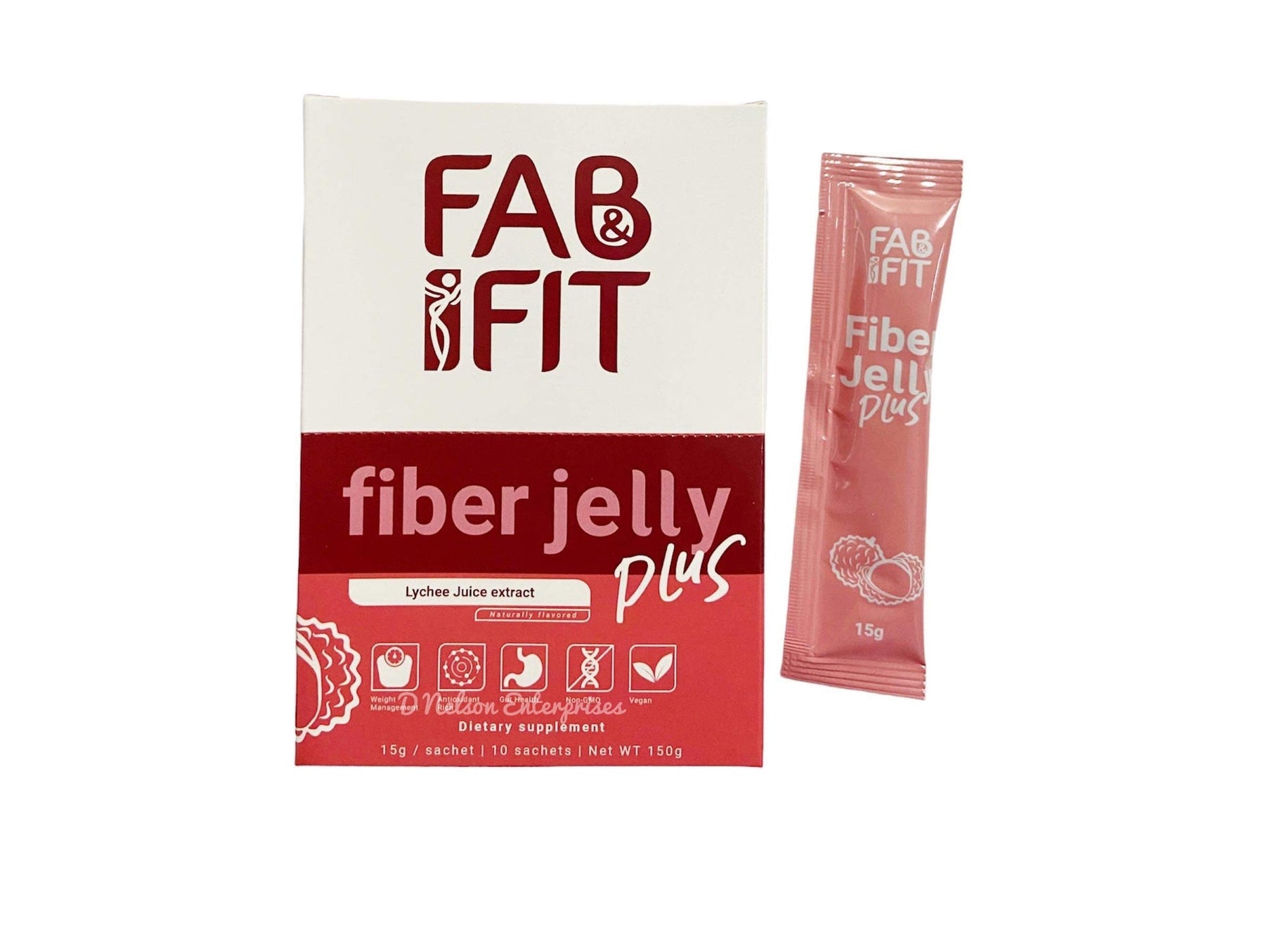 Fab & Fit Fiber Jelly Lychee, 10 Sachets- EXPIRES MAY 2024