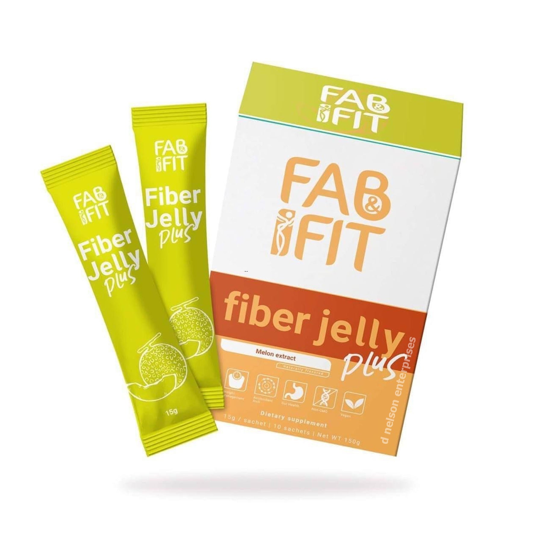 Fab & Fit Fiber Jelly Melon, 10 Sachets