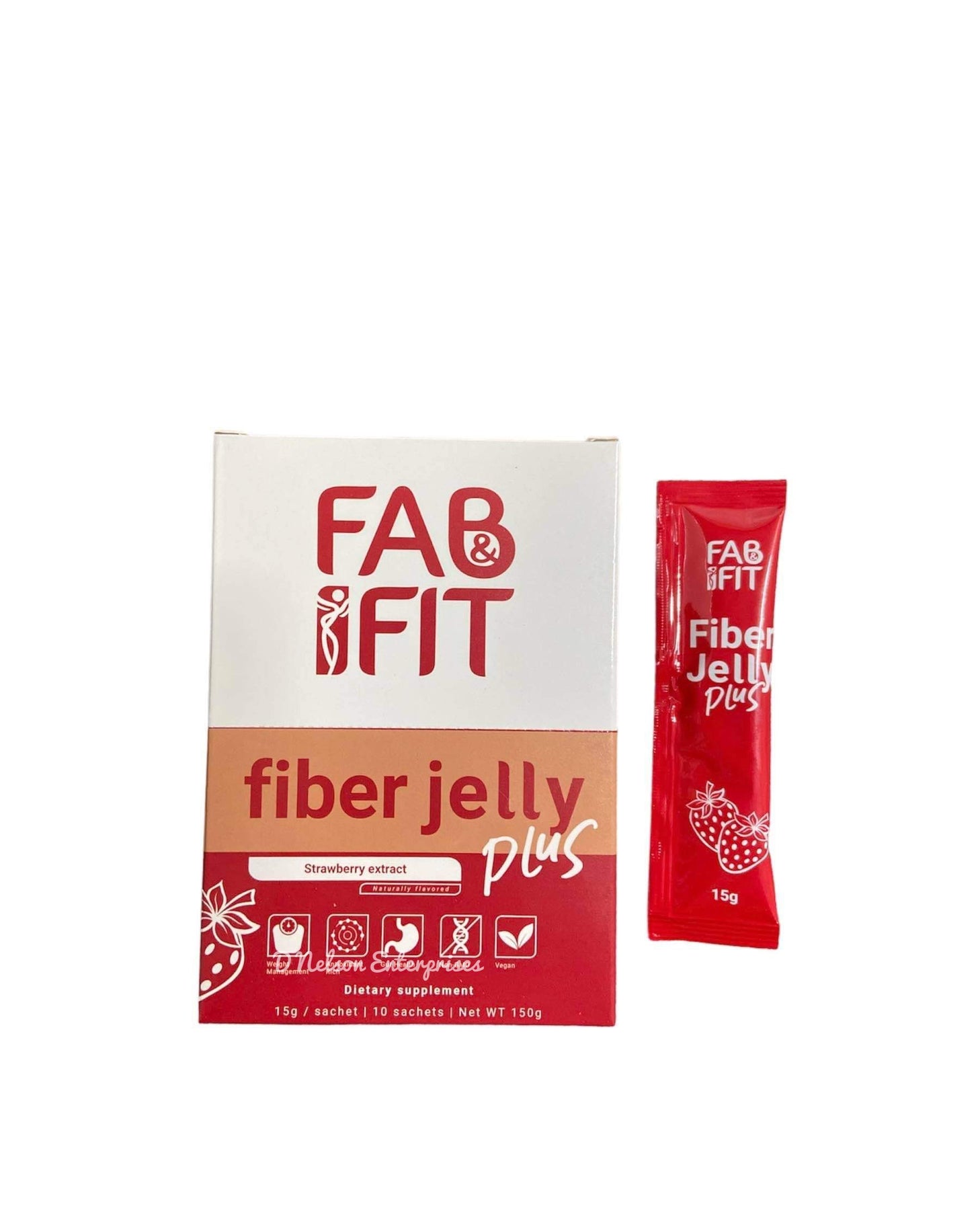 Fab & Fit Fiber Jelly Melon, 10 Sachets 