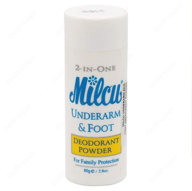 Milcu 2-in-1 Underarm & Foot Deodorant Powder, 80g
