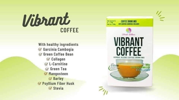 Vibrant Coffee - Herbal Slimming Coffee with Collagen, 7 Sachets