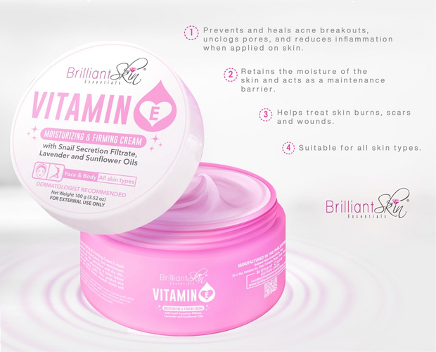 Brilliant Skin Essentials Vitamin E Moisturizing & Firming Cream, 100g