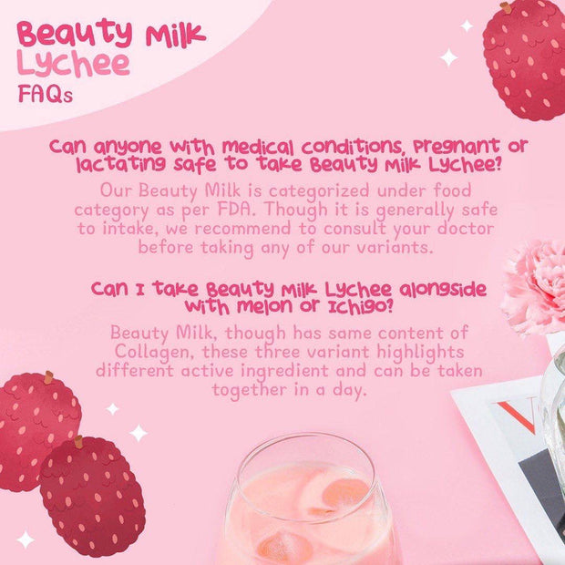 Dear Face Beauty Milk Premium Japanese Lychee Swiss Stemcell Drink 10 Sachets