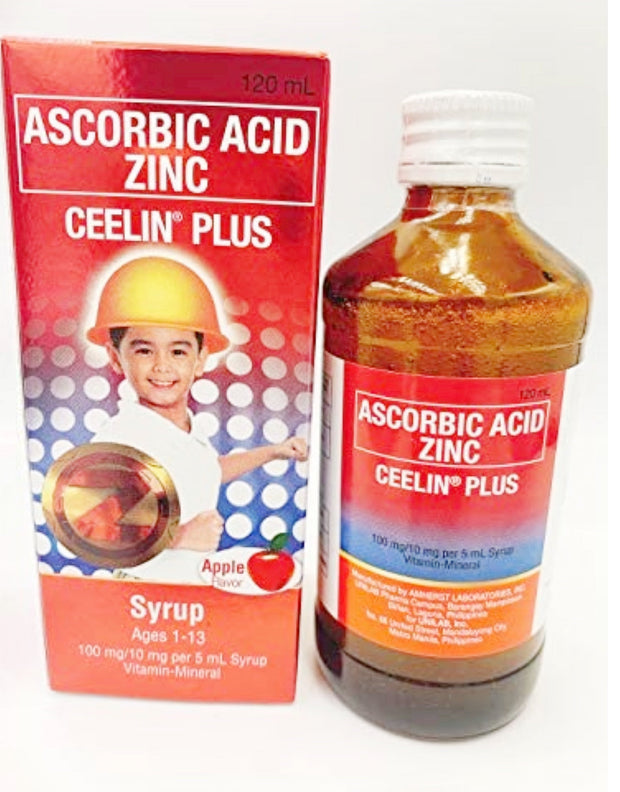 2 Bottles Ceelin Plus Ascorbic Acid with Zinc, 120ml