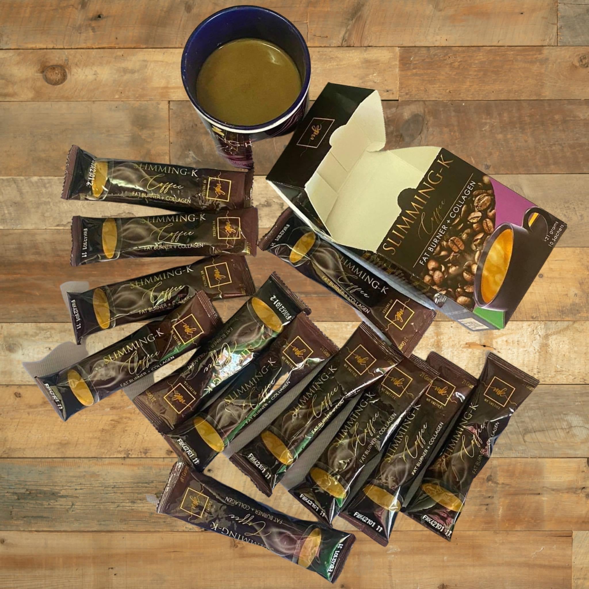 4 Boxes MK Slimming-K Coffee Fat Burner + Collagen, 10 Sachets Each