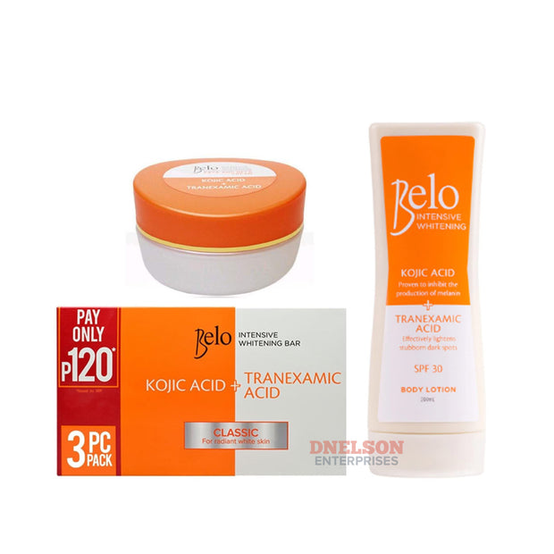 Belo Intensive Body Lotion, Face & Neck Cream, & 3pc Bar Soaps Bundle