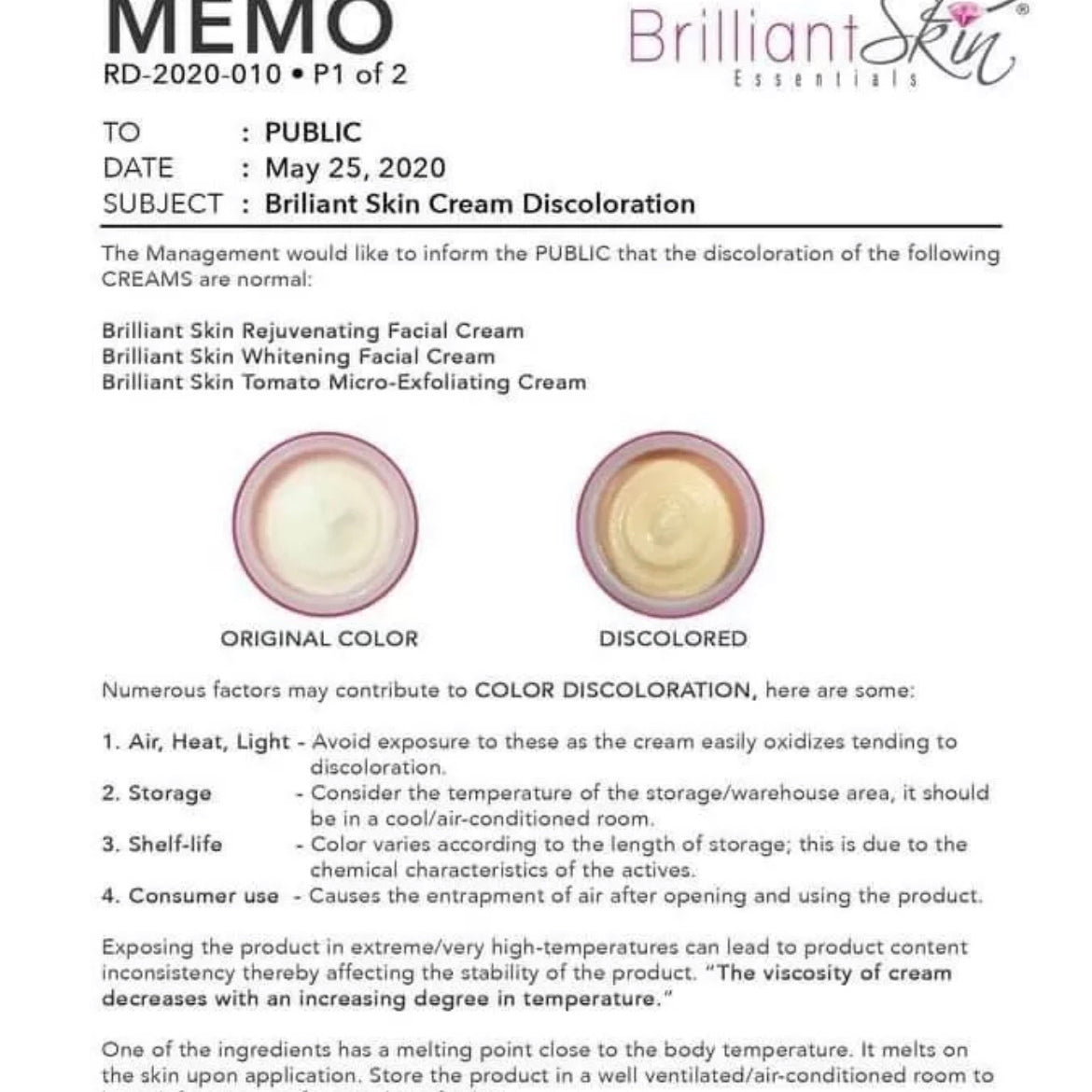 Brilliant Skin Essentials Whitening Facial Set - Whitening Toner, 2 Cream & 50g Sunscreen - NO SOAP included.