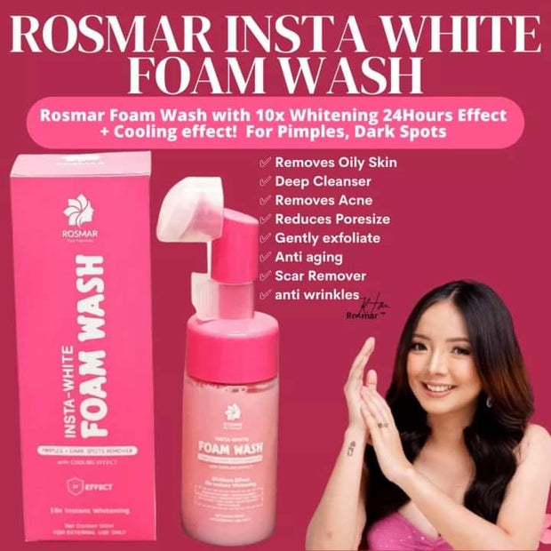 ROSMAR Skin Essentials Insta-White Foam Wash with Cooling Effect, 100ml