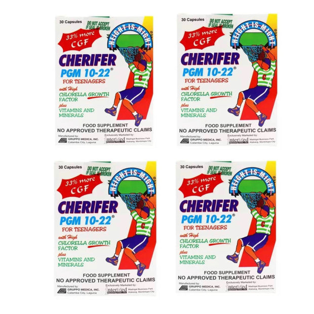 4 Boxes CHERIFER Capsule Double Chlorella Growth Factor & Taurine PGM 10-22