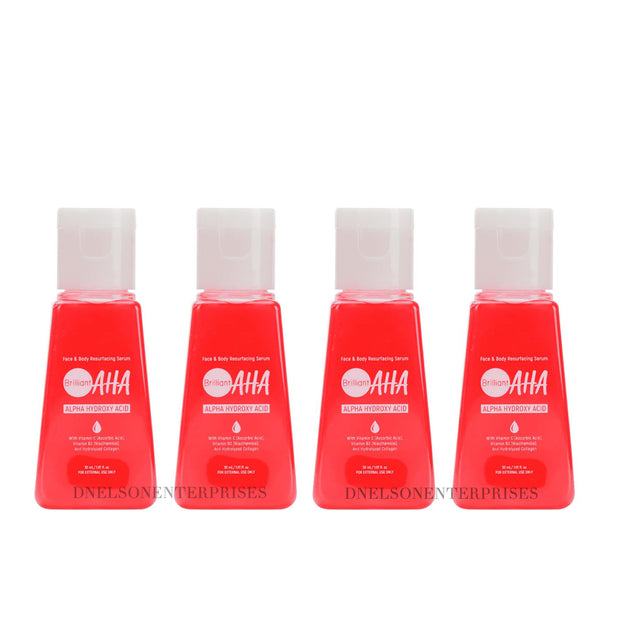 4 Bottles Brilliant Skin Essentials AHA Facial Serum 30ml Each