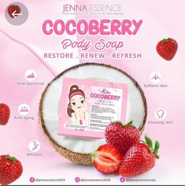 Jenna Essence COCOBERRY Face & Body Soap -  10 Bars In One Pack