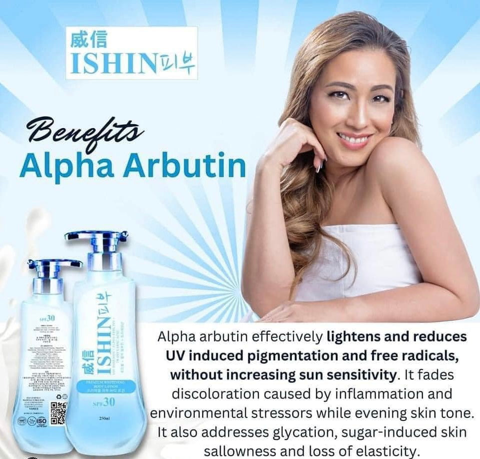 ISHIN Premium Whitening Trio: Soap, Scrub & Lotion