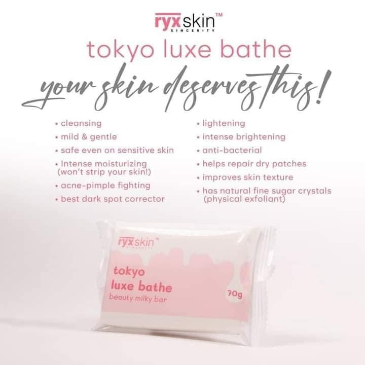 3 Bars Ryxskin RYX TOKYO LUXE Bath Soap, 70g Each