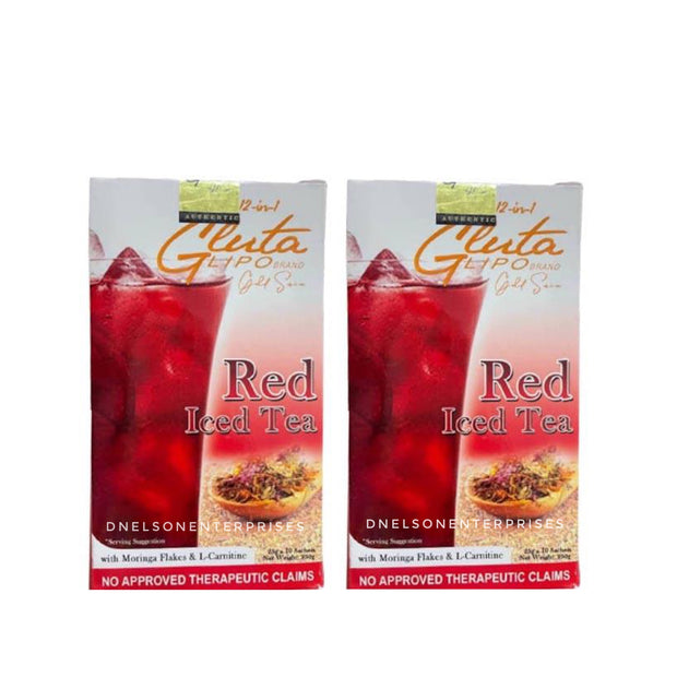 Boxes GlutaLipo Gold Series Red Iced Tea Flavor, 10 Sachets