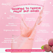 Dear Face Beauty Milk Premium Japanese Lychee Swiss Stemcell Drink 10 Sachets X 18g 50,000mg