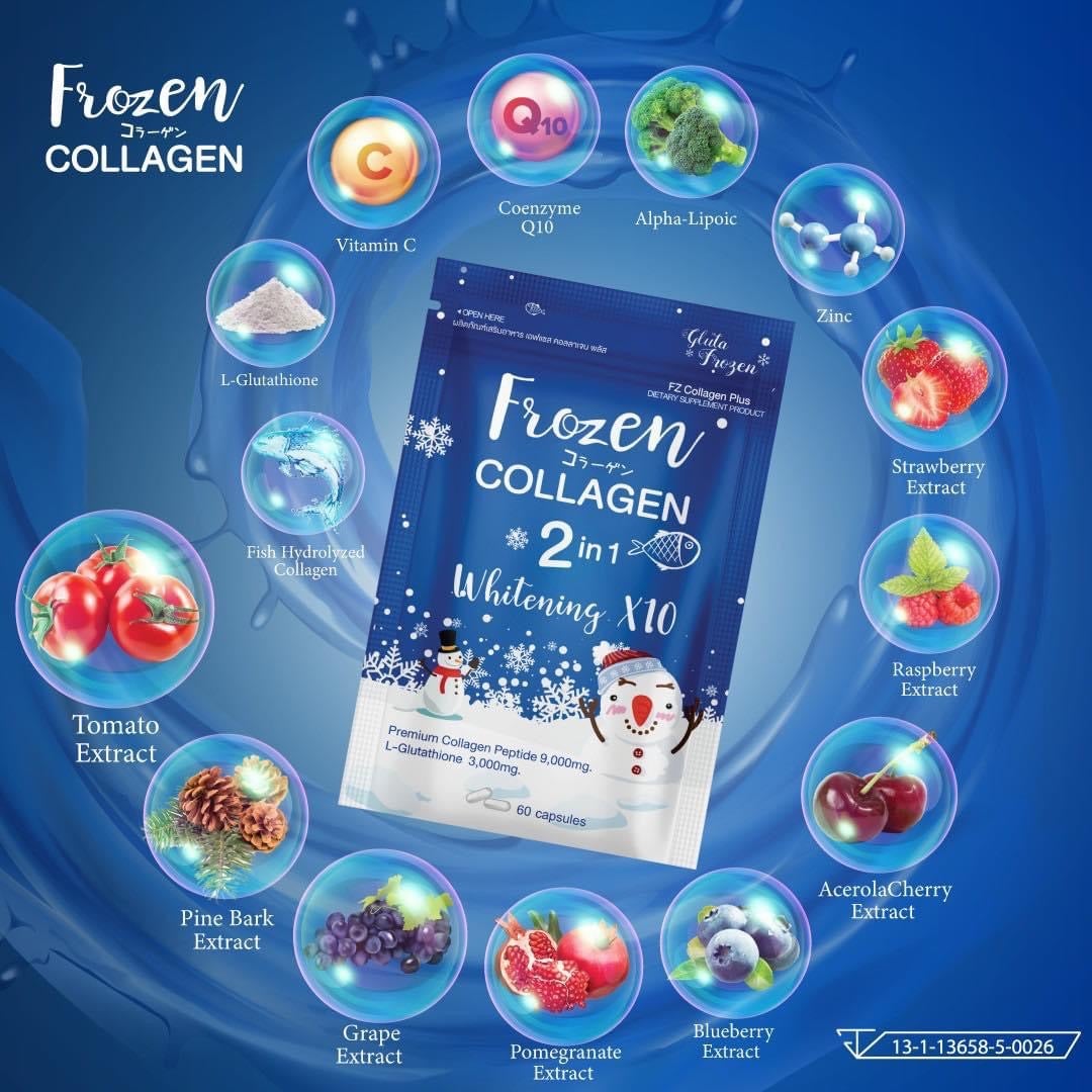 frozen collagen glutathione 4 Packs Frozen Collagen 60 Capsules