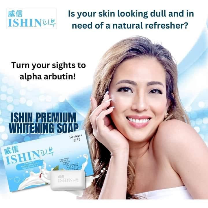 ISHIN Premium Whitening Trio: Soap, Scrub & Lotion