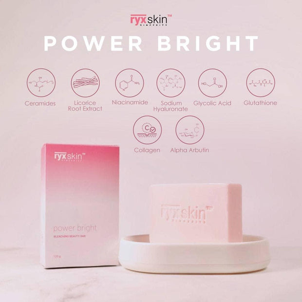 Ryxskin RYX Power Bright Bleaching Beauty Bar Soap, 120g