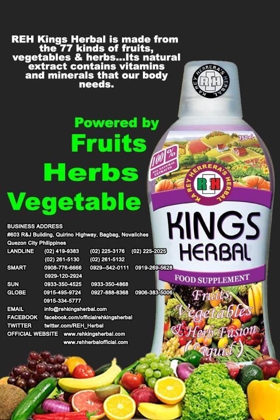 4 Bottles KINGS HERBAL Fruits Vegetables & Herb Fusion Food Supplement 1000ml 100% Organic