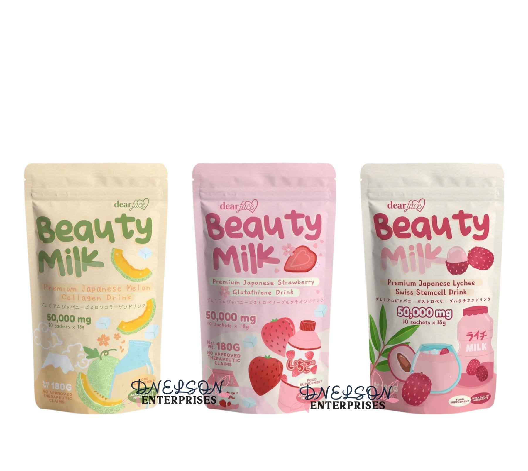 Dear Face Beauty Milk Japanese Collagen Melon & Strawberry