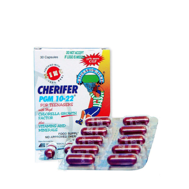CHERIFER Capsule with Zinc, Double Chlorella Growth Factor & Taurine PGM 10-22 (30 Capsules)