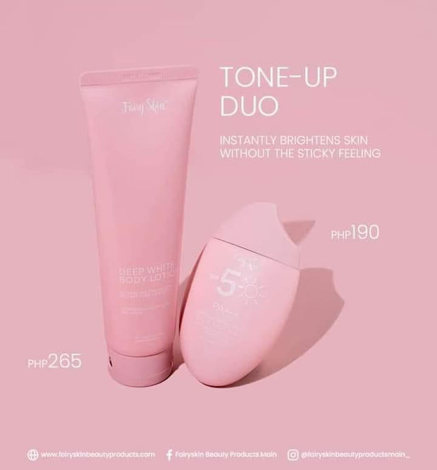 FAIRY SKIN Premium Tone Up Duo: Body Lotion & Sunscreen