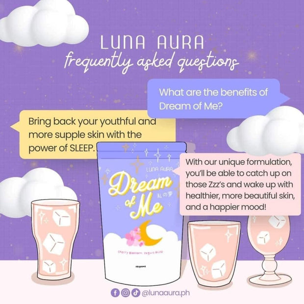 Luna Aura Dream of Me Cherry Blossom Yogurt Drink Collagen & Glutathione, 150g