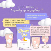 2 Packs Luna Aura Dream of Me Cherry Blossom Yogurt Drink Collagen & Glutathione, 150g