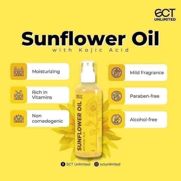 sct unlimited sunflower oil with kojic acid moisturizing alcohol free non comedogenic
